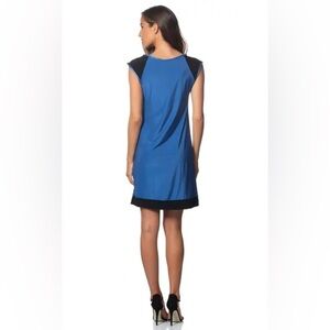 Blue Sleeveless Split Neck Shift Dress NWT 90.00